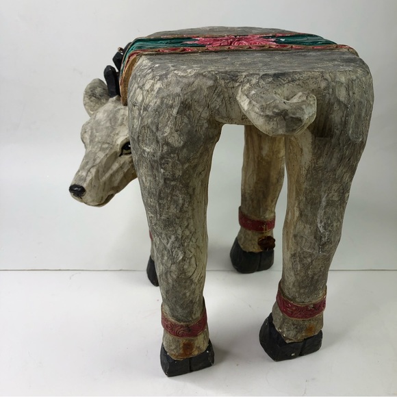 Dan Dee Reindeer Christmas Display Seat Planter Seat Stool Chair Poinsettia deco - Picture 4 of 10